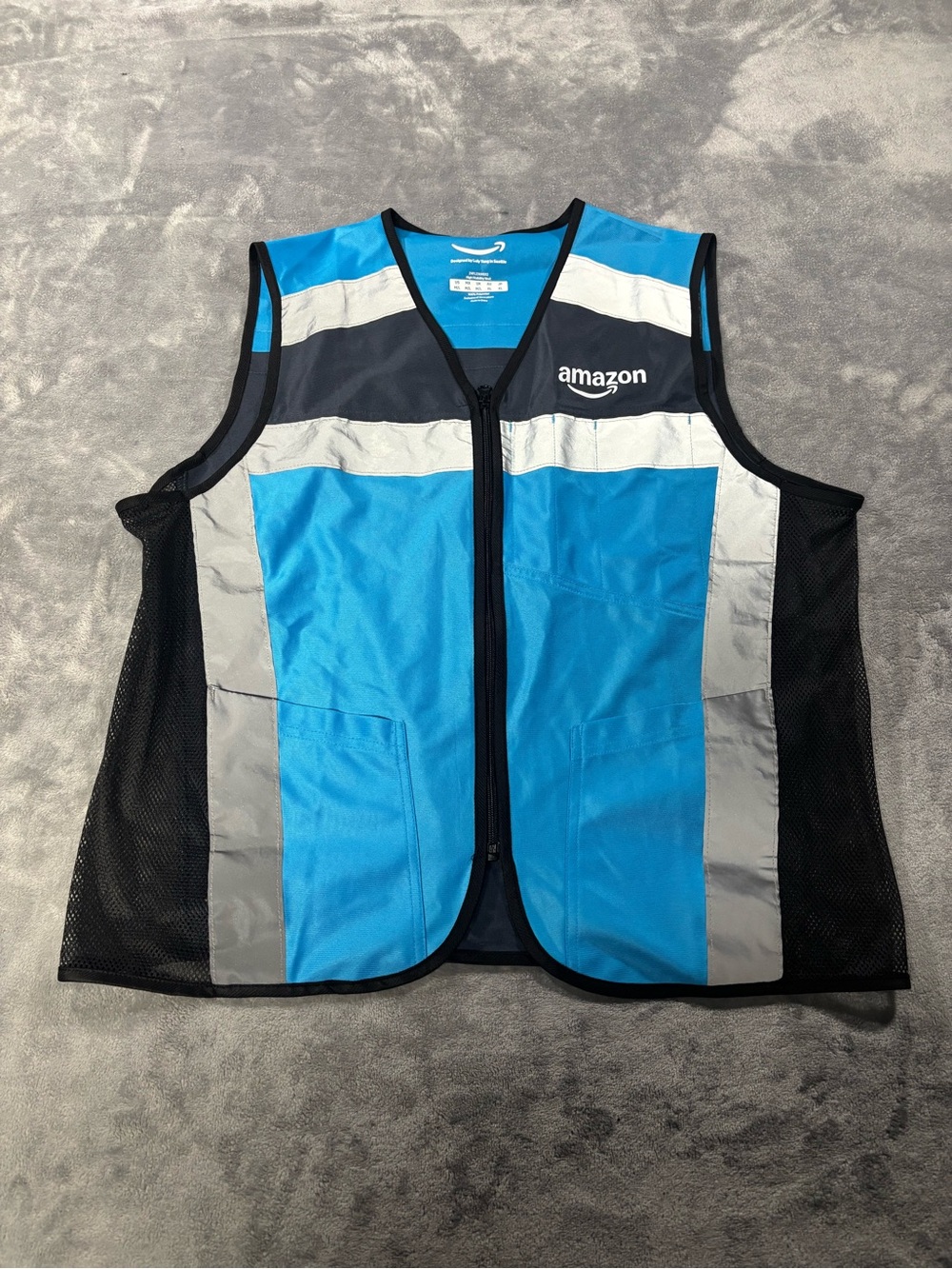 Amazon Blue and Gray Reflective Safety Vest